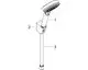 Hansgrohe Brausehalterset mit Handbrause und Brauseschlauch in einem schlichten Design. Der Halter verbindet die Handbrause mit dem Wasserschlauch.